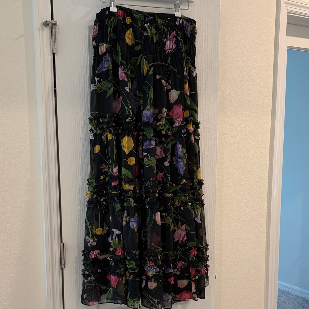 Ted Baker London $295 NWT Floral Ruffle Tiered Chiffon Skirt Size 3. - Picture 6 of 16